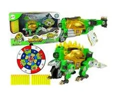 Transformeris dinozauras Dinobots 2in1 su šaudymo funkcija, žalias