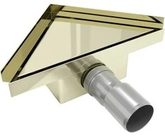 Trikampis dušo latakas Mexen Flat, Gold, 20 x 20 cm