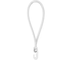 Tvirtinimo elastinė guma su kabliuku Bradas PVC BUNGEE CORD HOOK, 25 cm, balta
