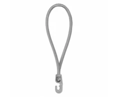 Tvirtinimo elastinė guma su kabliuku Bradas BUNGEE CORD HOOK, 0,4x18cm, 25 vnt., pilka