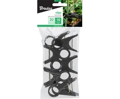 Tvirtinimo klipsai augalams 20 mm Bradas, Juodas, 10 vnt.