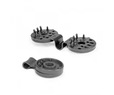 Tvirtinimo klipsai - spaustukai Bradas BUNGEE CORD CLIPS, 50 vnt., pilki
