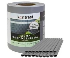 Tvoros juosta su klipsais, 19cmx35m, šviesiai pilka