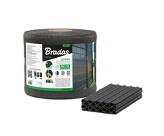 Tvoros juosta / tinklas Bradas, 19cm x 36m, 200g/m2, + 20 klipsų, pilka