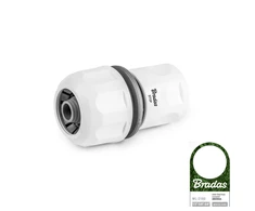 Universali laistymo žarnų jungtis 1/2 ", 5/8", 3/4 " Bradas su STOP funkcija Baltas Line