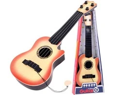 Vaikiška 4 stygų gitara su mediatoriumi, šviesi