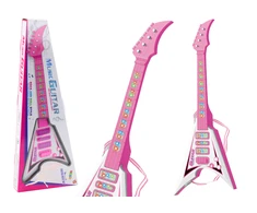 Vaikiška elektrinė gitara su šviesomis ir melodijomis, rožinė