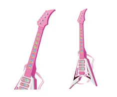 Vaikiška elektrinė gitara su šviesomis ir melodijomis, rožinė