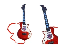 Vaikiška elektrinė gitara su šviesomis ir melodijomis, raudona
