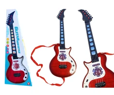 Vaikiška elektrinė gitara su šviesomis ir melodijomis, raudona