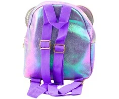 Vaikiška kuprinė su pelytės motyvu ir blizgučiais, 22 cm, 3L, violetinė