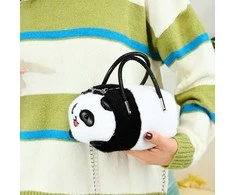 Vaikiška pliušinė rankinė Panda, 20 cm, juoda/balta
