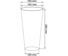 Vazonas Tubus Slim Shine, 150 mm
