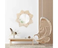 Veidrodis Boho Sun, rusvai gelsvas/Bamboo, 55 cm