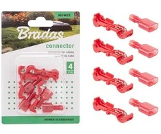 Vejos roboto kontūro laidų jungtys Bradas, 2,7mm, raudona, 4 vnt.