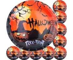 Vienkartinės popierinės lėkštės Halloween, 10 vnt.