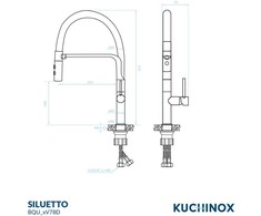 Virtuvinis maišytuvas Kuchinox SILUETTO U, BQU_778D, Chrome/Juodas