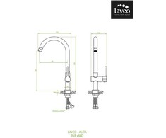 Virtuvinis maišytuvas Laveo Alita U BVA_368D, Brushed nickel