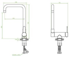 Virtuvinis maišytuvas Laveo Bona L BAB_265L, Brushed steel