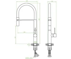 Virtuvinis maišytuvas Laveo Pola, Chrome/Juodas