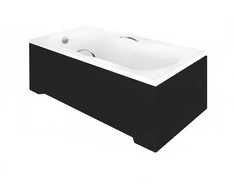 Vonia Besco Aria Plus, 150 x 70 cm, su rankenėlėmis ir juoda apdaila