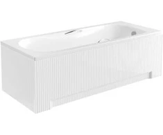 Vonia Besco Aria Plus, 150 x 70 cm, su rankenėlėmis ir rifliuota balta apdaila