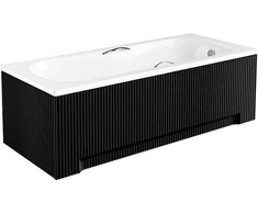 Vonia Besco Aria Plus, 170 x 70 cm, su rankenėlėmis ir rifliuota juoda apdaila