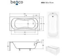 Vonia Besco Aria Plus su rankenėlėmis, 130 x 70 cm