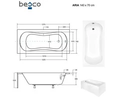 Vonia Besco Aria Plus su rankenėlėmis, 140 x 70 cm