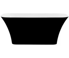 Vonia Besco Assos Juodas&amp;Baltas Matt, 160 x 70 cm, su klik-klak gun metal valomu iš viršaus