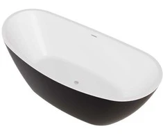 Vonia Besco Ayla Juodas&amp;Baltas, 170 x 80 cm, su chrome sifonu