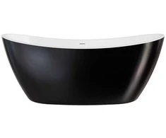 Vonia Besco Ayla Juodas&amp;Baltas, 170 x 80 cm, su chrome sifonu