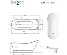 Vonia Besco Gloria, 160 x 68 cm, su grafito klik-klak valomu iš viršaus
