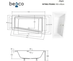 Vonia Besco Intima, 150 x 85 cm, dešininė