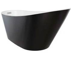Vonia Besco Melody Juodas&amp;Baltas, 150 x 80 cm, su chrome sifonu