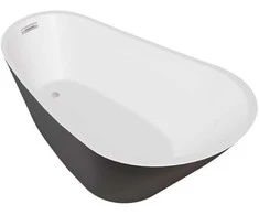 Vonia Besco Melody Juodas&amp;Baltas Matt, 150 x 80 cm, su chrome sifonu