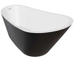 Vonia Besco Melody Juodas&amp;Baltas Matt, 150 x 80 cm, su baltais dangteliais