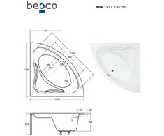 Vonia Besco Mia, 130 x 130 cm, su juoda apdaila