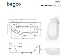 Vonia Besco Milena, 150 x 70 cm, dešininė