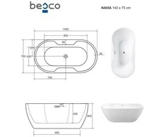 Vonia Besco Navia Glam Sidabrinis, 140 x 75 cm, su baltais dangteliais