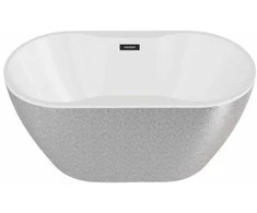 Vonia Besco Navia Glam Sidabrinis, 160 x 80 cm, su juodais dangteliais