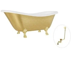 Vonia Besco Otylia Glam 160, Gold+Gold, su sifonu su persipylimu Klik-klak Gold