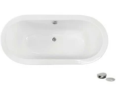 Vonia Besco Victoria, 160 x 75 cm, be apdailos, su sifonu su pripildymu chrome