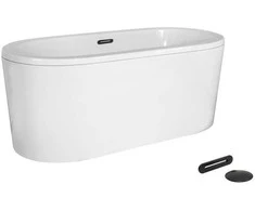Vonia Besco Victoria, 185 x 83 cm, su sifonu su persipylimu slim juodu