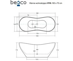 Vonia Besco Viya Glam 160 Graphite, su Klik-klak Chrome