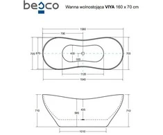Vonia Besco Viya Glam 160 Sidabrinis, su Klik-klak Chrome