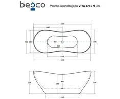 Vonia Besco Viya Glam 170 Graphite, su Klik-klak Chrome