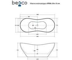 Vonia Besco Viya Matt Juodas&amp;Baltas 170, su Klik-klak Chrome