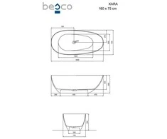 Vonia Besco Xara Earth Rust, 160 x 75 cm, su baltu dangteliu