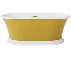 Vonia Besco Ziva Glam Gold, 160 x 75 cm, su sifonu su persipylimu slim auksinis